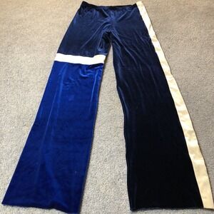 Vtg Bal Togs Velvet Flared Pants Womens XL Blue Pull On USA Made Athleisure City